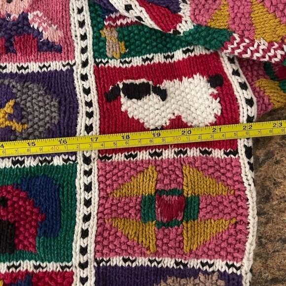 Vtg Northern Isles Hand Knit Cardigan Sweater Sz S Cottagecore Patchwork 90s - Picture 6 of 16